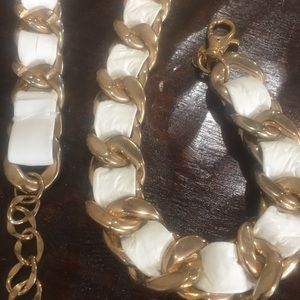 Cache Accessories - Gold White Women’s Belt - One Size Cache Accessories - Gold White Women’s Belt - One Size